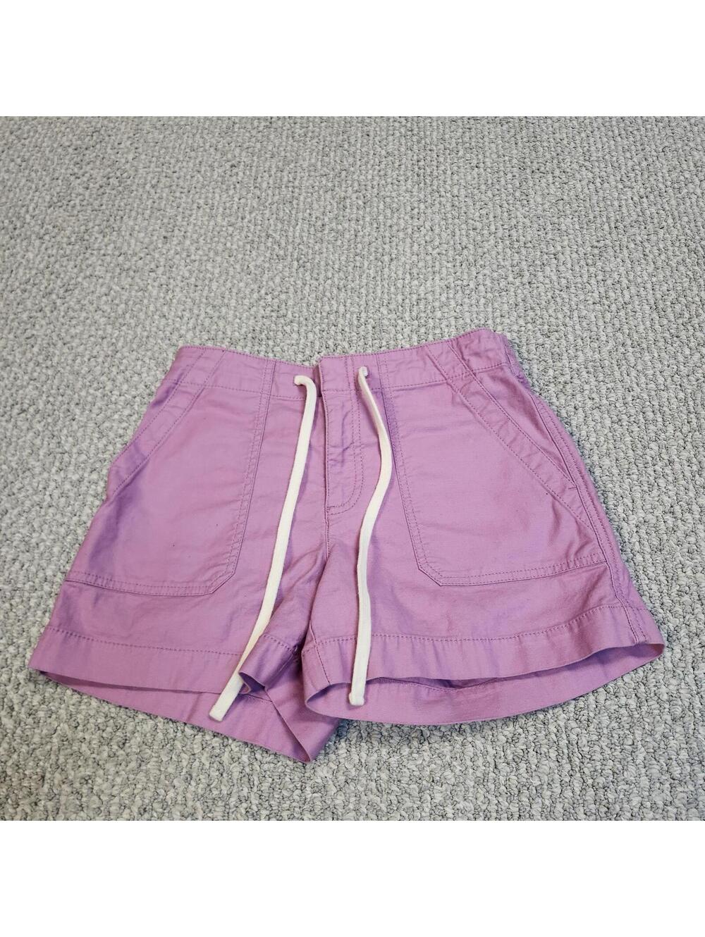 LOFT Purple Drawstring Casual Shorts Size 00 With Pockets